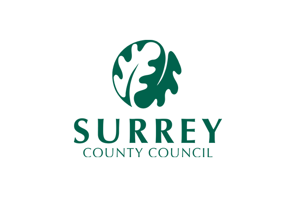 The logo for Surrey County Council.